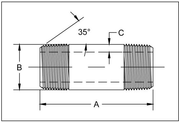 NPT Aluminum Pipe Nipple